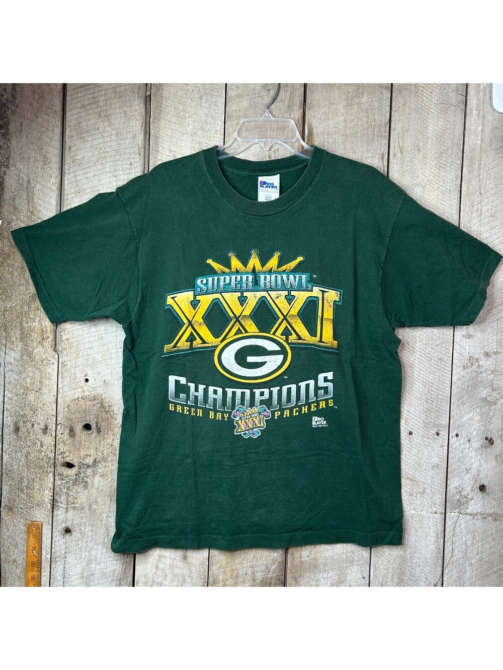 Vintage 1997 Green Bay Packers Super Bowl XXXI T Shirt Pro Player USA Large